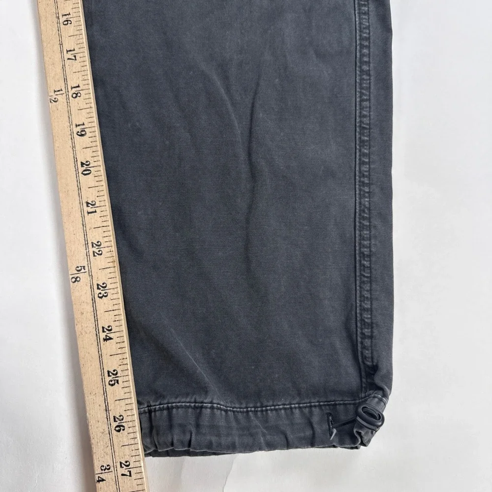 Abercrombie & Fitch Mens Cargo Pants 28x30 Gray Loose Fit Bungee Hem Gorpcore
